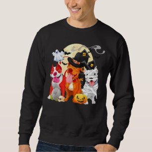 Sudadera Gracioso Gorra de brujas de Pitbull Temiendo Calab