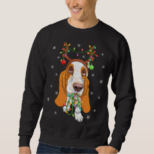 Sudadera Gracioso Gorra de renos Basset Hound Chris