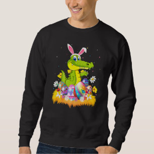 Sudadera Gracioso Huevo de Pascua Cute Crocodile Pascua Dom