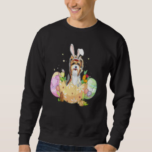 Sudadera Gracioso Huevos de Pascua Yorkie Bunny Dog Christi