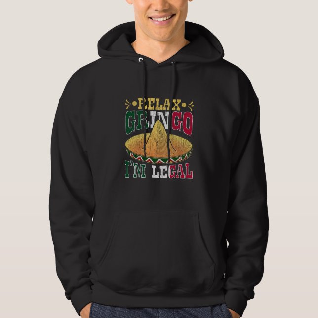 Sudadera Gracioso humor mexicano-estadounidense legal en Mé (Anverso)