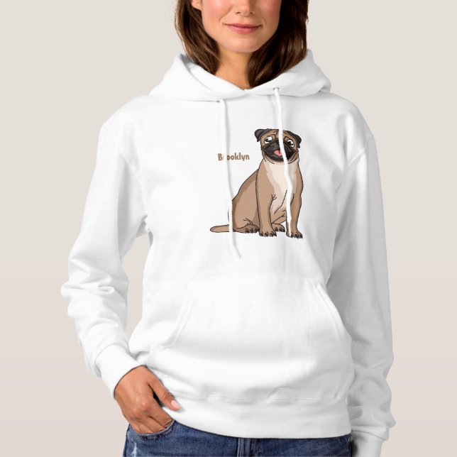 Sudadera Gracioso ilustracion de personalizado de perro de  (Anverso)