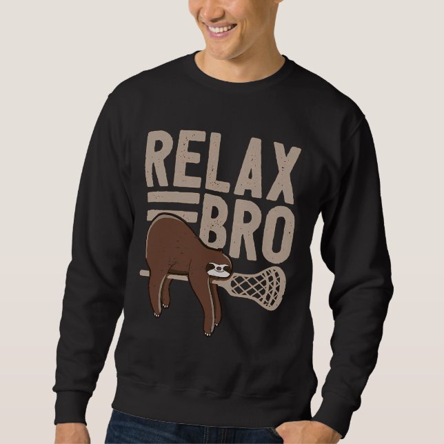 Sudadera Gracioso Lacrosse Dice Que Relax Sloth (Anverso)