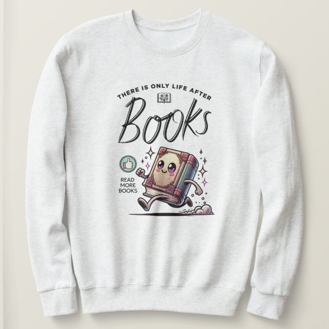 Sudadera Gracioso libro de Kawaii con cita Leer más libros (Anverso del diseño)
