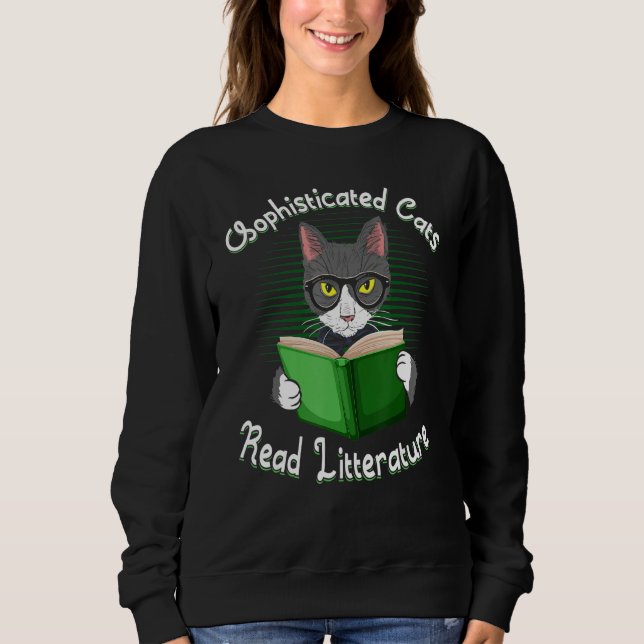 Sudadera Gracioso libro de lectura Buddy Bosque Meow Life C (Anverso)