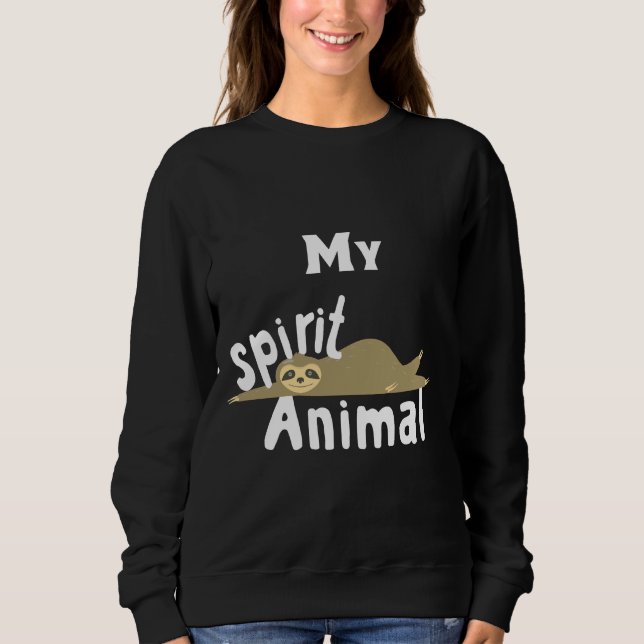 Sudadera Gracioso lindo perezoso eslogan mi animal espiritu (Anverso)
