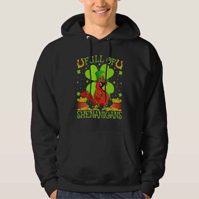 Sudadera Gracioso Lleno De Shenanigans Cardinal Bird St Pat (Anverso)