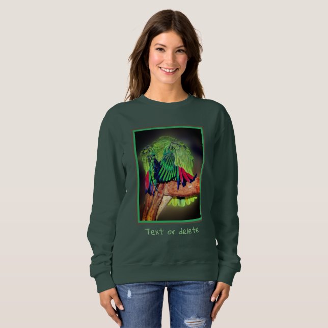Sudadera Gracioso loro amazónico amarillo napado personaliz (Anverso completo)