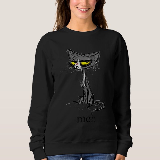 Sudadera Gracioso Meh Cat Para Gato (Anverso)