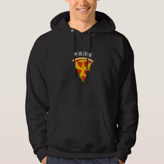 Sudadera Gracioso Mi Valentine Pizza Corazón Toppings (Anverso)