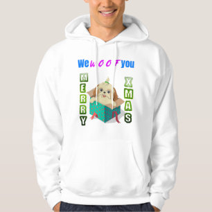 Sudadera Gracioso Navidad de amor de perro saludo