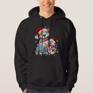 Sudadera Gracioso Navidad de Perro Pitbull Tee Snowman Xmas