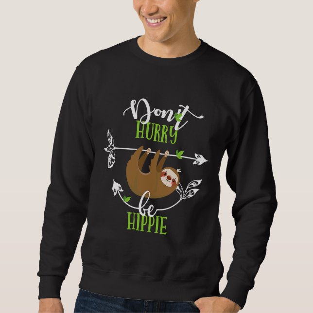 Sudadera Gracioso No Date Prisa En Hippie Lazy Sloth (Anverso)