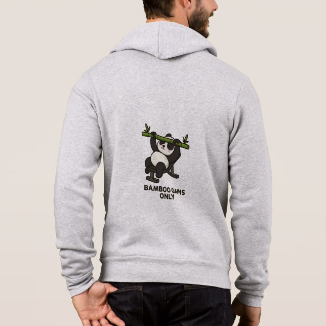 Sudadera Gracioso Panda Gym Hoodie - Gimnasio Bambú Sólo Fi (Reverso)