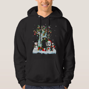 Sudadera Gracioso Panda Xmas Tree iluminando Santa Hat Pand