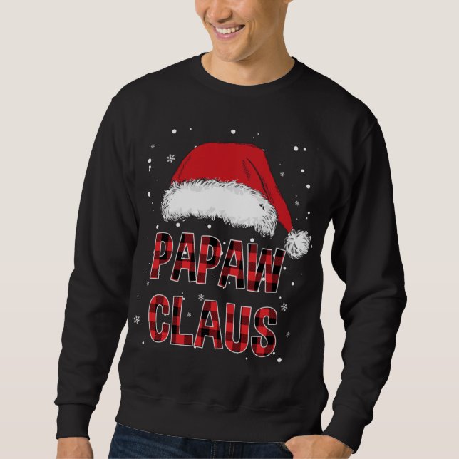 Sudadera Gracioso Papaw Claus Navidades Red Plaid Pjs M (Anverso)