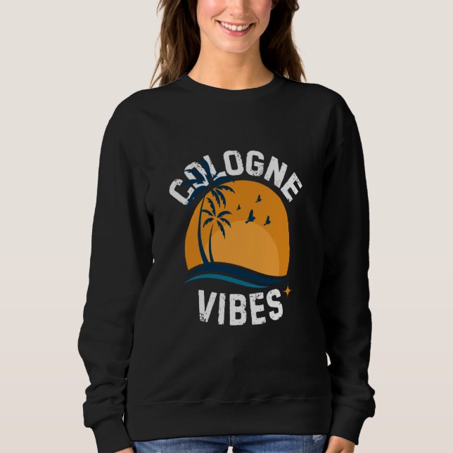 Sudadera Gracioso Paraíso Tropical de Colonia Retro Sunset  (Anverso)