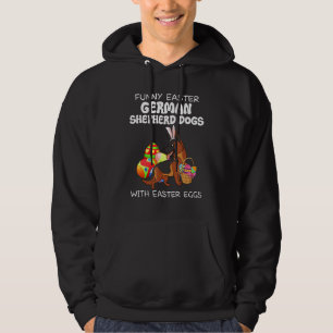 Sudadera Gracioso Pastor Alemán De Pascua Con Huevos De Pas