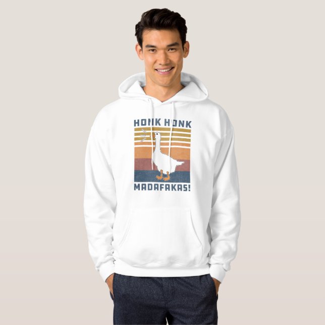 Sudadera Gracioso pato retro honk ganso madafakas (Anverso completo)