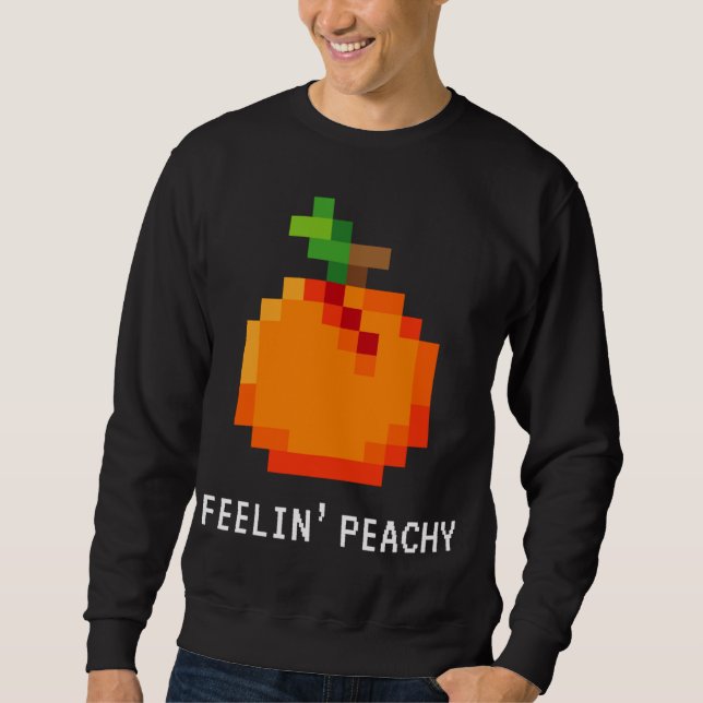 Sudadera Gracioso Peach Pixel - Retro 8 - Bit Arcade Gamer  (Anverso)