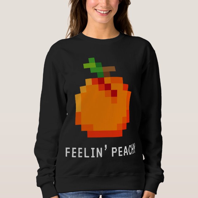 Sudadera Gracioso Peach Pixel - Retro 8 - Bit Arcade Gamer  (Anverso)