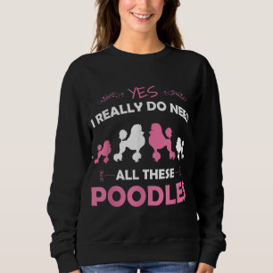 Sudadera Gracioso perro canino de caniche normal de raza ro