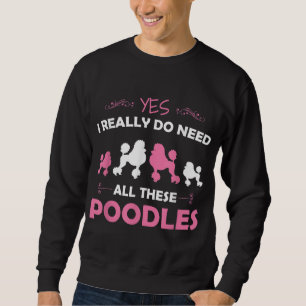 Sudadera Gracioso perro canino de caniche normal de raza ro