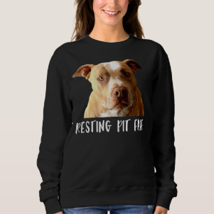 Sudadera Gracioso perro de Pitbull Resting Pit Face