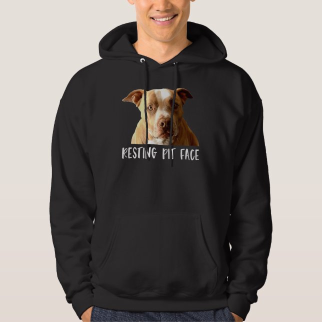 Sudadera Gracioso perro de Pitbull Resting Pit Face (Anverso)