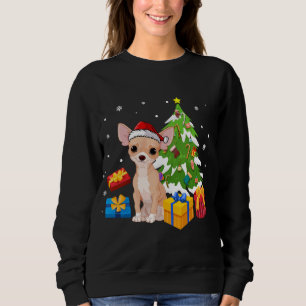 Sudadera Gracioso perro de Santa Chihuahua Regalos de árbol