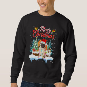 Sudadera Gracioso perro de Santa Pug Feliz Navidad Hombres