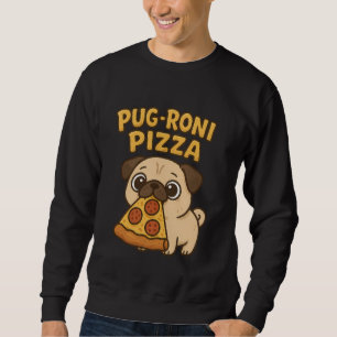 Sudadera Gracioso perro Pug Lover Pizza Pug-Roni Pepperoni