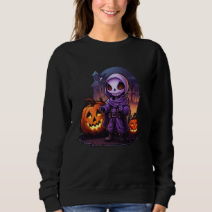 Sudadera Gracioso Personalizado Cute Creepy Hallo Grim Reap