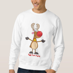 Sudadera Gracioso Personalizado de navidad de renos de Rudo
