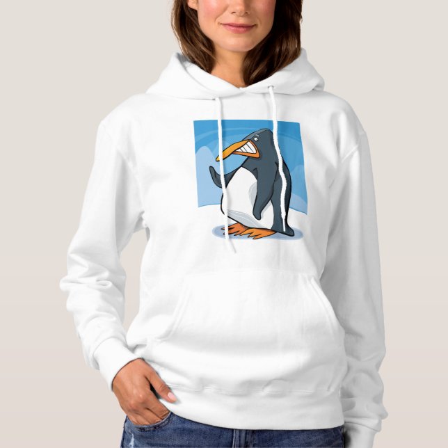 Sudadera Gracioso Personalizado de Pingüinos Enfadados, Gua (Anverso)
