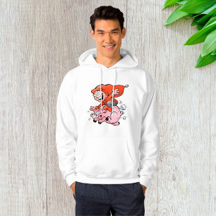 Sudadera Gracioso Personalizado Gnome Montando Cerdo Volado