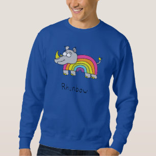Sudadera Gracioso Personalizado Rhino Arcoiris Cute Niños