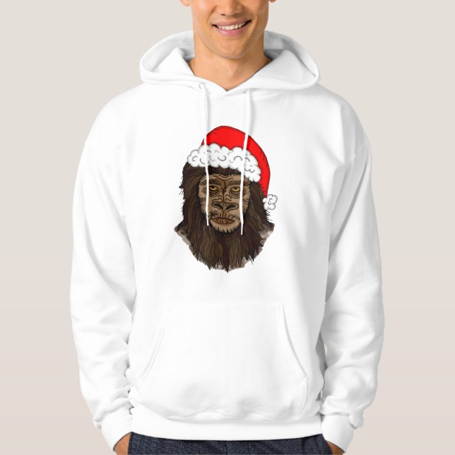 Sudadera Gracioso Pie Grande En El Humor De Santa Hat Sasqu (Anverso)