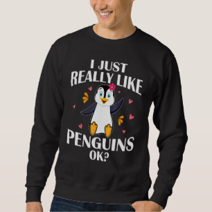 Sudadera Gracioso Pingüino Me Gusta Realmente Los Pingüinos
