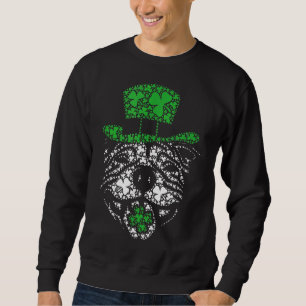 Sudadera Gracioso Pitbull Irlandés Shamrock Green Gorra St 