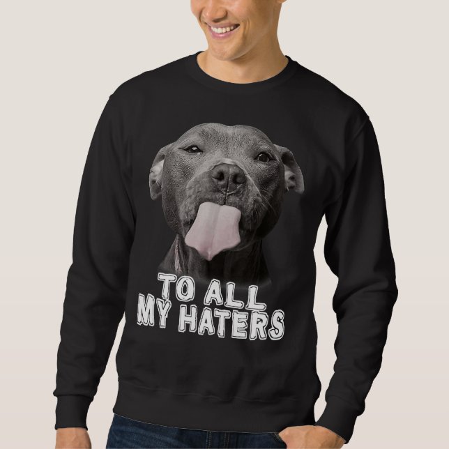 Sudadera Gracioso Pitbull Para Todos Mis Aficionados Perro  (Anverso)
