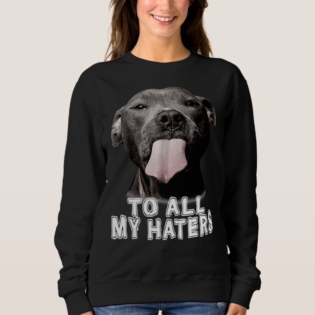 Sudadera Gracioso Pitbull Para Todos Mis Aficionados Perro  (Anverso)