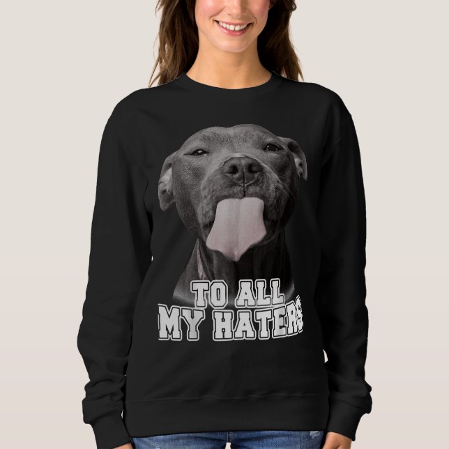 Sudadera Gracioso Pitbull Para Todos Mis Aficionados Perro  (Anverso)