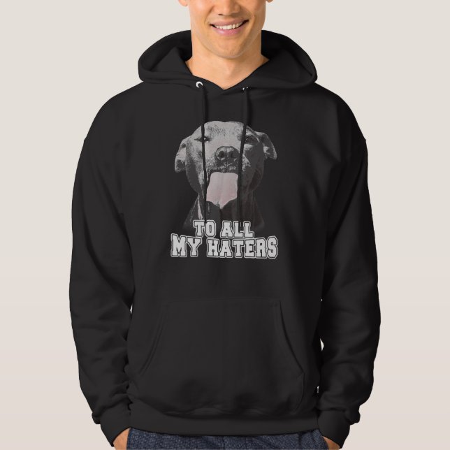 Sudadera Gracioso Pitbull Para Todos Mis Odio (Anverso)