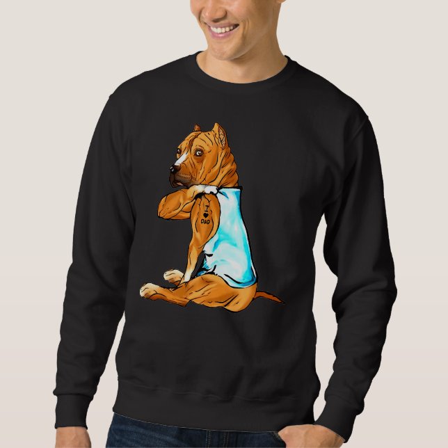 Sudadera Gracioso Pitbull Pitbull Tattoos Me Encanta Sentar (Anverso)