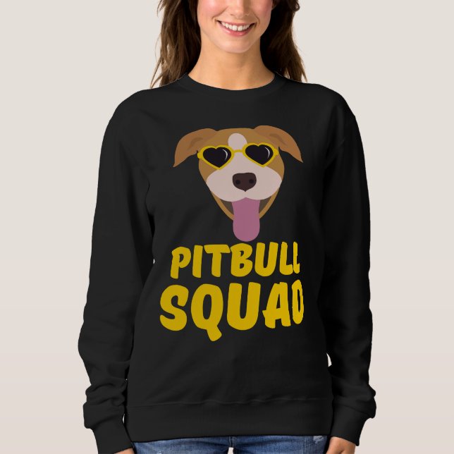 Sudadera Gracioso Pitbull Squad Amarillo Cute Gracioso Amar (Anverso)