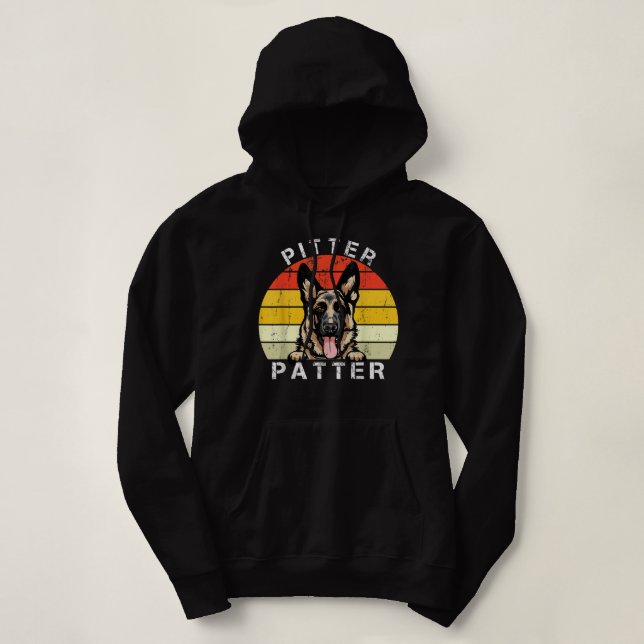 Sudadera Gracioso Pitter Patter Perro Pastor Alemán Rescate (Diseño del anverso)
