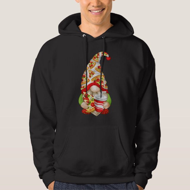 Sudadera Gracioso Pizza Lover Gnome Cute Pizza Patrón (Anverso)