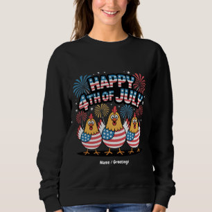 Sudadera Gracioso pollo patriótico 4 de julio Bandera de Es