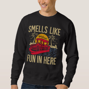 Sudadera Gracioso Pontoon Bote Art Para Los Hombres De Bote